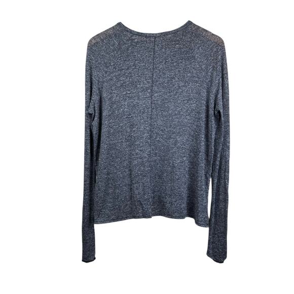 Rag & Bone Jean Camden Marled Black Thin Soft Knit Long Sleeve Relaxed Tee - Picture 7 of 14